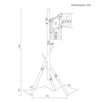 Maclean TV Floor Stand/Mount, 27-55 inch, max. VESA 200x200, max. 60 kg, White, MC-181 W