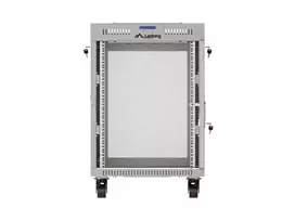Lanberg FF01-6615-23SL laisvai pastatoma 19 colių spinta 15U 600x600 pilka su perforuotomis durimis ir LCD ekranu, plokščia pakuotė