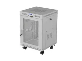 Lanberg 19 colių 15U 600x800 pilkas ant grindų statomas spintos stovas su perforuotomis durimis ir LCD (plokščias paketas)