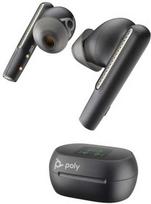 POLY Voyager Free 60+ UC, jutiklinio ekrano įkrovimo dėklas, USB-C, anglies juodos spalvos (P/N 216065-02), belaidės, skirtos darbui / skambučių centrui, ausinės, juodos spalvos