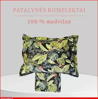 Patalynės komplektas - Antklodės užvalkalas 140x200 cm. + 1 pagalvės užvalkalas 50x70 cm. be užtrauktuko.
