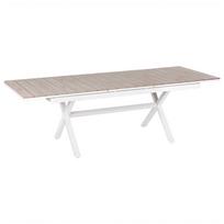Beliani Išskleidžiamas sodo stalas FANES 184/242 × 90 cm, metalinis, baltas