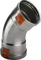 VIEGA Inox alkūnė 45 laipsnių 76,1mm INOX, nerūdijančio plieno mova / įmova, SC-Contur
