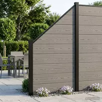 Tvoros rinkinys 446 x 186 cm WPC ir aliuminis Pilka