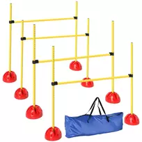 Agility rinkinys šunims, 5 dalių kliūčių rinkinys su reguliuojamo aukščio kliūtimis