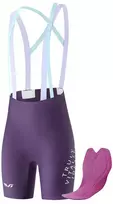 Rockbros YDDK017-1 TVI Women's Cycling Shorts with Bib and Pad Size M - Violetinė
