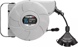 Hand Pro būgninis ilgintuvas su automatiniu suvyniojimu 15+2m IP44, 32,5mm, trigubas lizdas ir extrem schuko kištukai