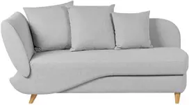 Sofa Beliani Kairinis sėdimas gultas MERI su daiktadėže, sintetinis linas, šviesiai pilkas