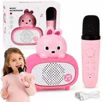 Jokomisiada Interactive Bluetooth Karaoke Microphone Speaker Bunny Music IN0193