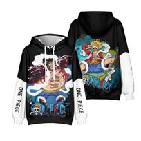VIENAS GABALAS Anime Monkey D. Luffy Spaudinys Vyriški gobtuvukai Moteriški Hip Hop Vintažiniai džemperiai Per dideli Streetwear Unisex L gray