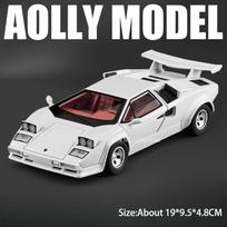 1:24 Lambor Revuelto Countach Lp500S Car Miniature Diecast Toys Alloy Model Doors Opened Pull Back Metal Body Vehices Fans Gifts white