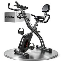3-In-1 Folding Exercise Bike with Resistance Bands, Bluetooth App, 8-Level Magnetic Resistance, LCD Display, Black 105 x 53.5 x 109 cm