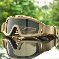 Tactical Goggles Airsoft Paintball Shooting Outdoor Survival Military Style Safety Eyewear With Interchangeable Lenses Khaki