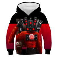 Skibidi Toilet Print Hoodie Kids Autumn Winter Clothes Children Titan Speakerman Sweatshirt Boys Hoodies Girls Cartoon Pullover 100