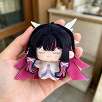 Genshin Impact Columbina Mini Cotton Plush Doll Black Pink Long Hair Blindfold Design Soft Stuffed Pendant Gift Game Anime Fans 10cm black