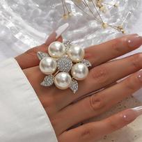 Adjustable Nail Showing Supplies Pearl Finger Ring Nail Ring Enhancement Display Tool Manicure Photography Props Jewelry A