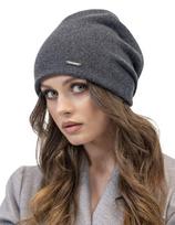 Vivisence Moterų kepurė Beanie, žiema, iš šiltų vilnos verpalų, klasikinis rudens, žiemos kepurė, jaukus, puikiai tinka, trys klostės ant nugaros, vidinis pamušalas, papildomas komfortas, tamsiai pilka, vienas dydis, Vienas dydis
