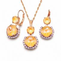 Papuošalų rinkinys moterims „Clarice VI (Peach DeLite)“ su Swarovski® kristalais