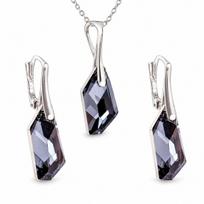 Sidabrinis papuošalų rinkinys moterims „Hyperborea (Silver Night)“ su Swarovski® kristalais