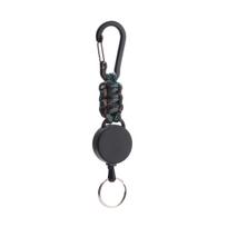 Lauko Paracord Pynimo Ištraukiamas Raktų Pakabukas Su Lengvai Traukiamu Elastingumu Prieš Pametimą Plieninio Laido Sagtis black