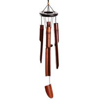 Bamboos Tube Windchimes Outdoor Handmade Sustainable Relaxing Melodies Ornament For Patios Garden Balconies Decoration black
