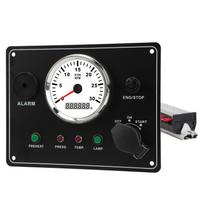 Daugiafunkcinis tachometro skydelis 3000 RPM Alyvos slėgio vandens temperatūros signalizacija Variklio matuoklių skydelis 12V black
