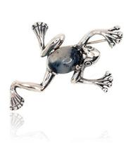Sidabrinė sagė su agatu „Frog“