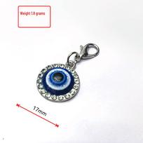 Devil's Eye Rhinestone Pendant & Lobster Clasp Necklace/Earring DIY Accessory gray