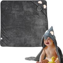 Kūdikių vonios rankšluostis su gobtuvu "Cute Elephant Motif Grey