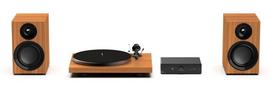 Pro-Ject Colourful Audio System E – visapusiška Hi-Fi sistema su patefonu – riešutmedžio spalvos