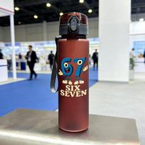 3D Printed Cartoon Number 67 Water Bottle - 3D Frosted Premium Texture, Stylish New Arrival, Fade-Resistant, 560ML,Leak-Proof mėlyna