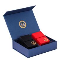 Premium Guandan Poker Card Gift Set - Large Font, Double Deck, Black Core Paper with Cloth Texture blue