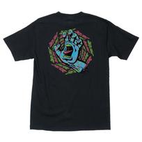 Santa Cruz SCREAMING SPIRAL STRIP HAND Skateboard T Shirt BLACK L black