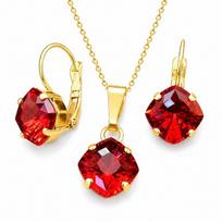 Papuošalų rinkinys moterims „Mystic (Scarlet)“ su Swarovski® kristalais