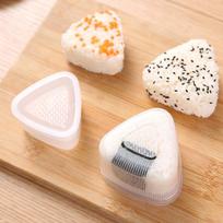 Triangular Rice Ball Mold 2 Sets of Sushi Mold DIY Manual Size Packed Bento Seaweed Roll Rice Tool A beige