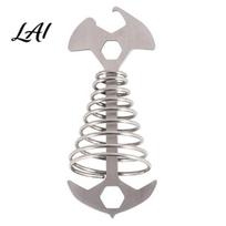 Spring Loaded Tent Peg 1/2/4Pcs Spring-Loaded Fishbone Peg Heavy-Duty Deck Stake with Secure Tarp Fasteners Spring Outdoor Metal for Tents, 1pc gray