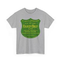 Hardy Bros. Ltd UK Vtg Fly Fishing Tackle Rod Reel Angling Distressed T-Shirt 4XL green