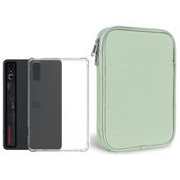 2-IN-1 For ZTE Nubia RedMagic Astra / Gaming Tablet 3 Pro 9.06  Zipper Sleeve Pouch + Clear TPU Shockproof Back Cover Case Gaming Tablet 3 Pro juoda