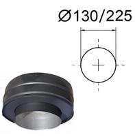 Juodas adapteris, apatinis galas (-) skirtas izoliuotam dūmtakiui. D-130/225 mm.