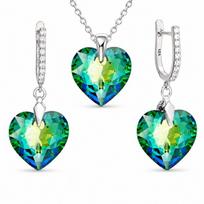 Sidabrinis papuošalų rinkinys moterims „Romantic Heart III R (Vitrail Medium)“ su Swarovski® kristalais