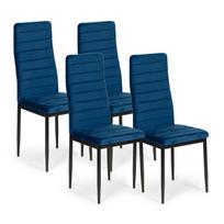 Kėdės su kontūriniu atlošu - BLUE VELVET - 4 komplektas