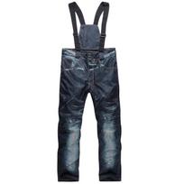 Vėjui ir vandeniui atsparūs džinsinio stiliaus slidinėjimo kelnės: Storas, šiltas ir atsparus dėvėjimuisi medvilninis audinys. XXXL blue