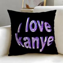 popular rapper Kanye Omari West Cushion Cover Soft & Easy-Wash Pillow Case – Versatile for Couch, Bed, Travel and Office 30cmx30cm gray