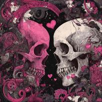 Full Drill Square Diamond Painting Pink skull 5D DIY Diamond Art Mosaic Cross Stitch Halloween  Handicraft H Full Square 25x25cm white