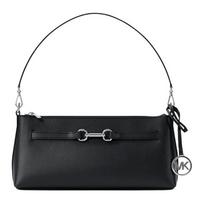 MICHAEL KORS shoulder bag Carson brand logo zipper closure Pebbled solid color adjustable removable strap letter charm cowhide leather small size