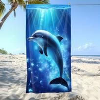 Ocean Dolphin Beach Towels Microfiber Lightweight Fast Dry Sport Bath Towel Animal Theme Blanket Summer Sunbathing Yoga Rug 50x100cm
