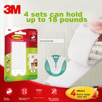 3M Magic Hooks Extra Large Picture Frame Hooks, Strong Adhesive Hooks without Drilling, Picture Hanging Tool, 4 Sets