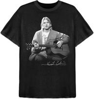 Kurt Cobain Nirvana Gitara Gyva Nuotrauka Marškinėliai Juodi (Didelis) S