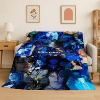 Famous Singer Billie Eilish Star Soft Flannel Throw Blanket,Warm Cozy Blanket for Bed,Couch,Sofa,Bedroom,Living Room,Travel 100x150cm blue