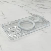Clear Magnetic MagSafe Case for iPhone 15 Pro/16 with Frosted Protective Cover iPhone 17 Pro white